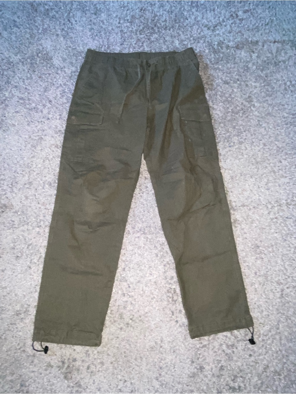 Original Use Olive Cargo Pants with Drawstring Hem